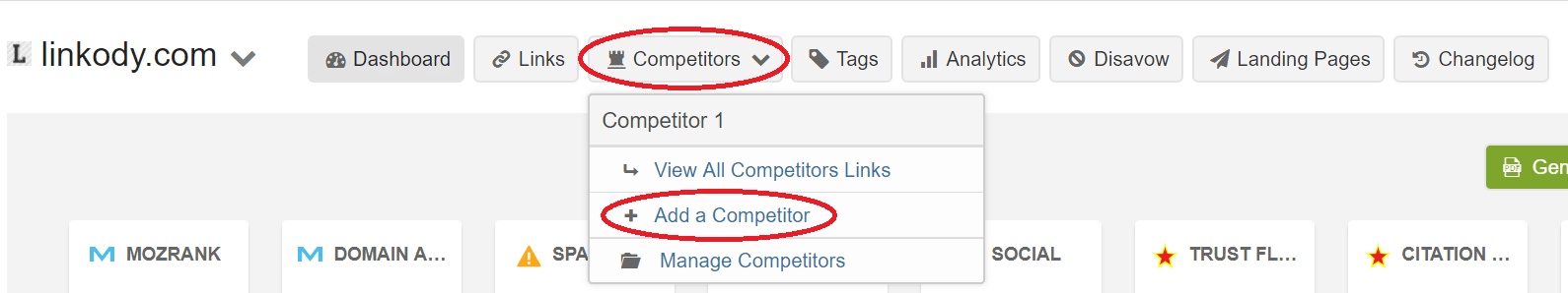 add a competitor and see his seo backlinks