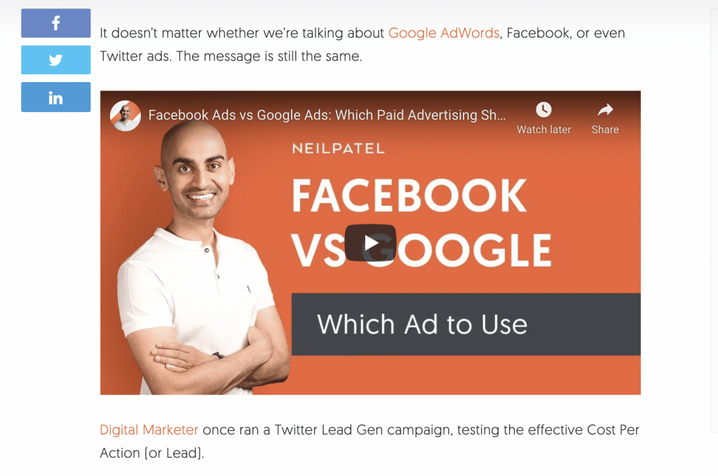 Neil Patel Facebook VS Google